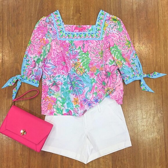 Lilly Pulitzer Madge Top Floral Blouse Size S - Picture 7 of 9